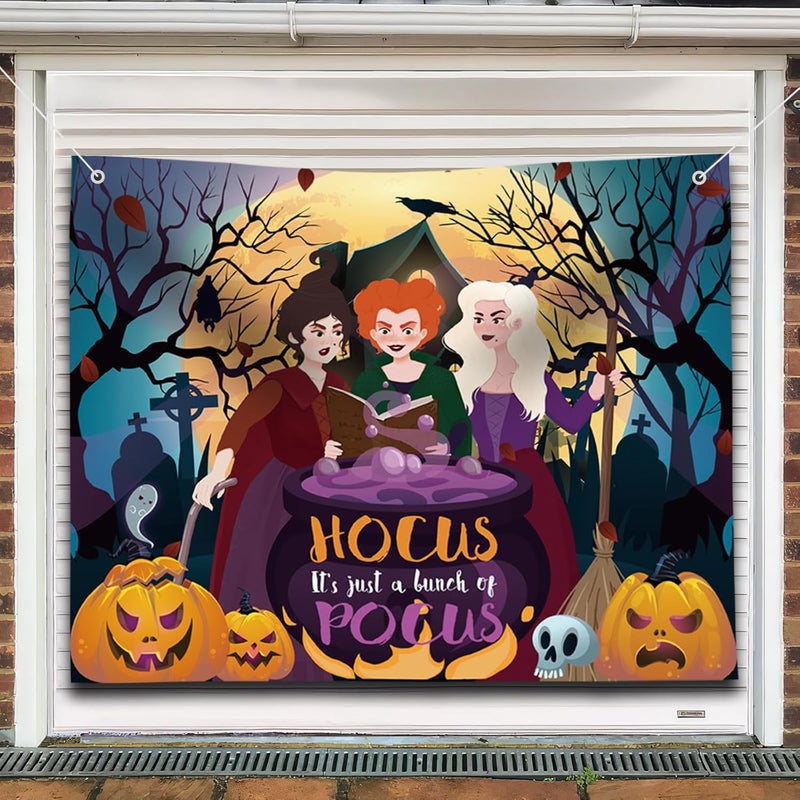 EggSun Halloween Trunk or Treat Car Decorations Kit for SUV,Hocus Pocus Witch Sisters Car Archway Garage Decor Stickers,Haunted Garage House Door Outdoor Decor Entryway Archway & Party - Image 4